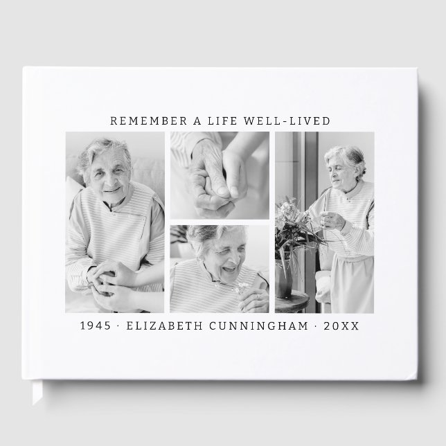 Erinnern Sie sich an ein Leben Modernes, einfaches Gästebuch (Vorderseite)