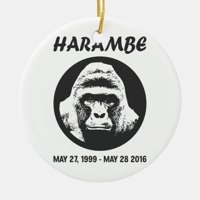 Erinnern Sie sich an Harambe Keramikornament (Vorne)