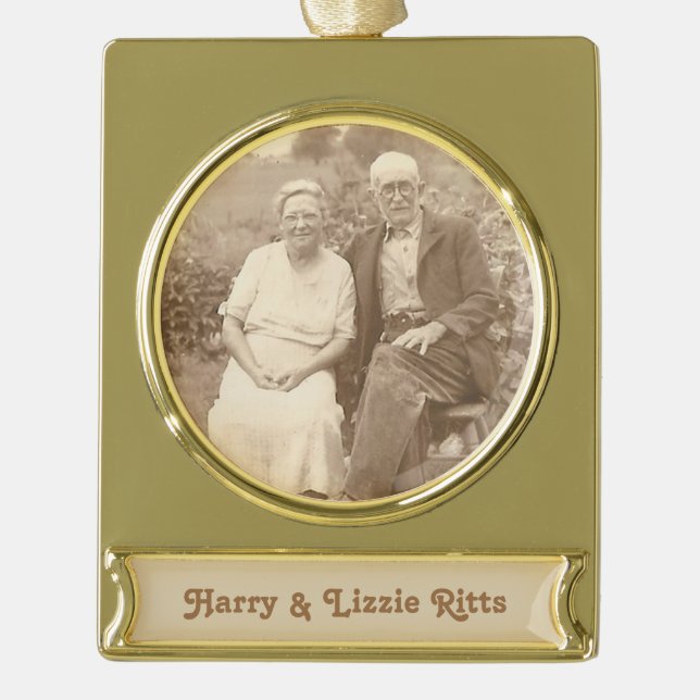 Erinnern Sie sich an Ihre Familie Banner-Ornament Gold (Vorderseite)