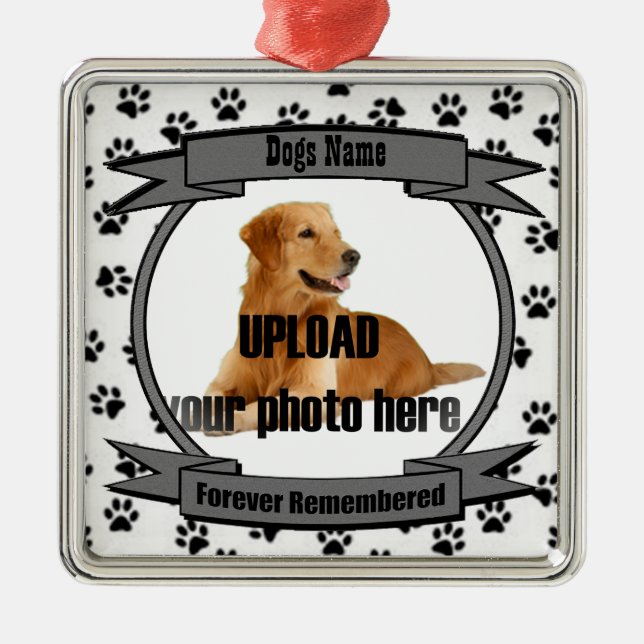 Erinnern Sie sich an Ihren Hund für immer Ornament Aus Metall (Vorne)