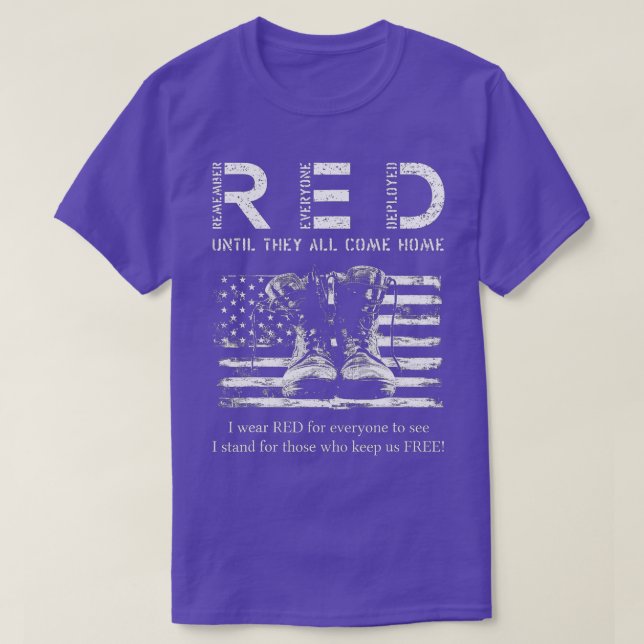 Erinnern Sie sich an jeden Veteran Deployed RED Fr T-Shirt (Design vorne)