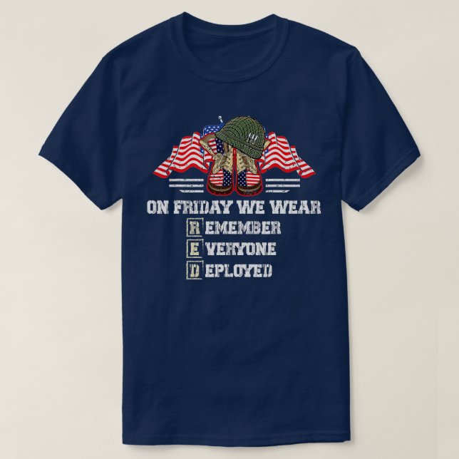 Erinnern Sie sich an jeden Veteran verwendet RED F T-Shirt (Design vorne)