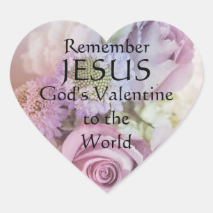 Erinnern Sie sich an Jesus: Gottes Valentinsticker Herz-Aufkleber