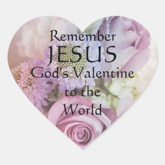 Erinnern Sie sich an Jesus: Gottes Valentinsticker Herz-Aufkleber