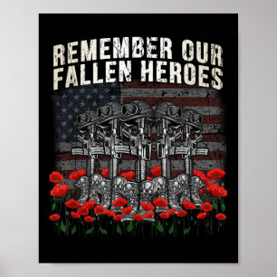 Erinnern Sie sich an unseren gefallenen Helden Red Poster