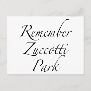 Erinnern Sie sich an Zuccotti Park Occupy Proteste Postkarte