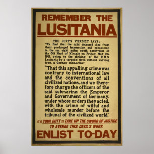 Erinnern Sie sich den an Lusitania, heute Poster