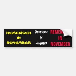 Erinnern Sie sich im November Autoaufkleber