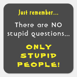 Erinnern Sie sich nicht an dumme Fragen nur an Dum Quadratischer Aufkleber