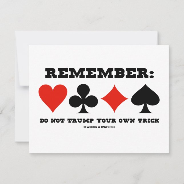 Erinnern Sie sich: Nicht tun Trumpf Ihr eigener Einladung (Vorderseite)
