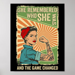 Erinnern Sie sich, wer sie war, und das Spiel ände Poster