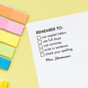 ERINNERN SIE SIGNATUR DES SCHULLEHRER GUMMISTEMPEL