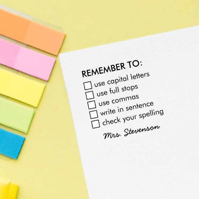 ERINNERN SIE SIGNATUR DES SCHULLEHRER GUMMISTEMPEL (SCHOOL HOMEWORK FEEDBACK REMEMEBR TO RUBBER STAMP)