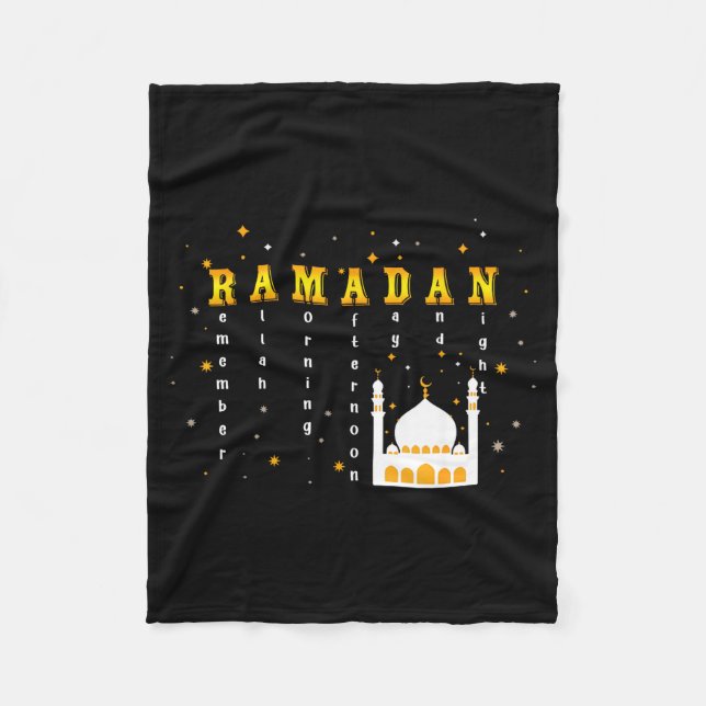 Erinnert euch an Allah, Ramadan Mubarak Kareem  Fleecedecke (Vorderseite)