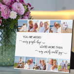 Erinnerung 10 Foto Weiß Sie fehlen Fotoplatte<br><div class="desc">Personalisierte Gedenktafel mit liebevoller Foto in moderner Typografie und eleganter Kalligrafie. Die Fotovorlage ist für Sie Set, um Ihre Bilder, die in quadratisch / instagram-Format angezeigt werden, in zwei Reihen von fünf, grenzt an die langen Kanten und Rahmen der Gedenkquote. Die Formulierung lautet: "Sie werden jeden Single verpasst; Sie lieben...</div>