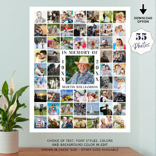 Erinnerung 55 Foto-Collage In Gedenken Poster
