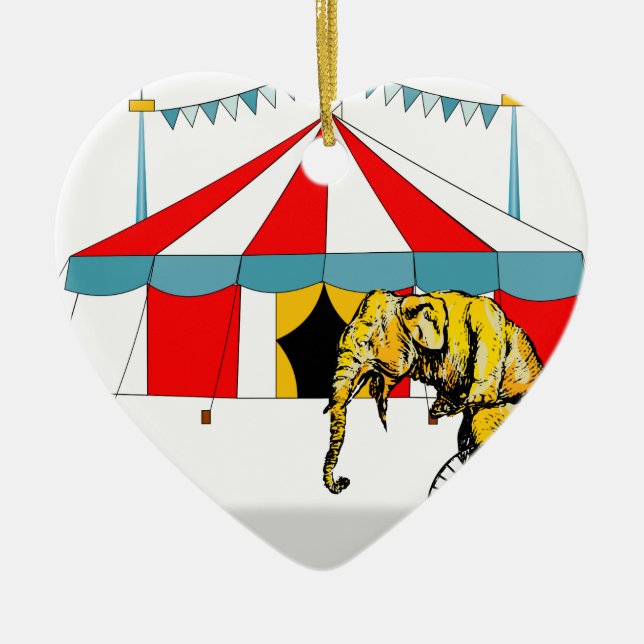 Erinnerung an Circus Elefanten Keramik Ornament (Vorne)