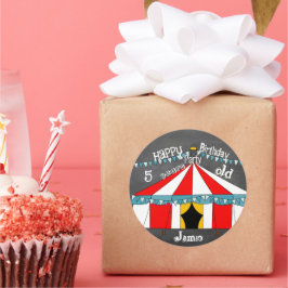 Erinnerung an Circus Elefanten Runder Aufkleber