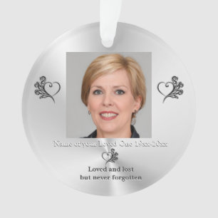 Erinnerung an das Geliebte, Herz und Rose, Foto Ornament