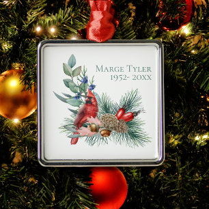 Erinnerung an den Kardinal der Kiefernzweige Ornament Aus Metall