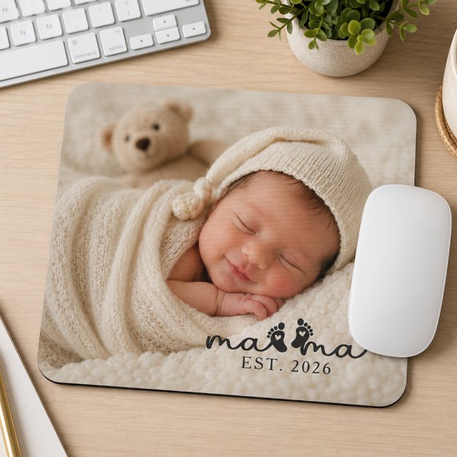Erinnerung an die neue Mutter Baby Foto  Mousepad (Von Creator hochgeladen)