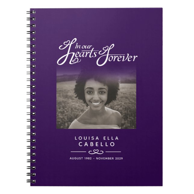 Erinnerung an dunkles lila Foto Notizblock (Vorderseite)