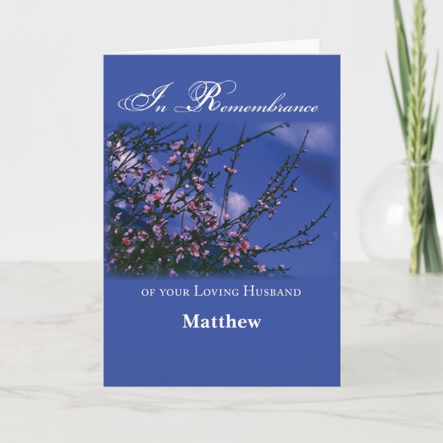 Erinnerung an Ehemänner anlässlich des Todes Karte (Vorderseite)