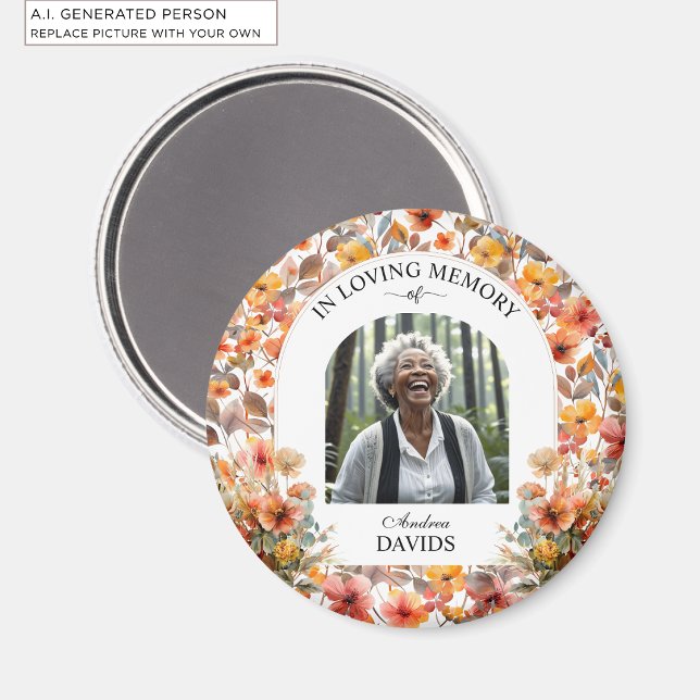 Erinnerung an eine Lebensfeier - Florales Funeral- Magnet (Von Creator hochgeladen)