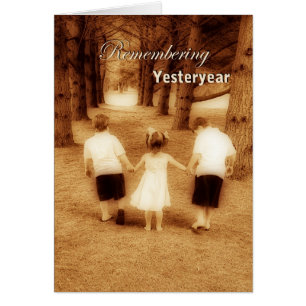 Erinnerung an gestern (Kinder, die im Wald spazier