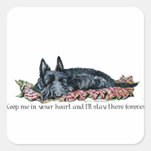 Erinnerung an Scottish Terrier Quadratischer Aufkleber