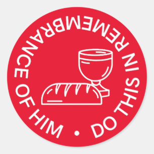 Erinnerung an seine Kommunion-Stickers Runder Aufkleber