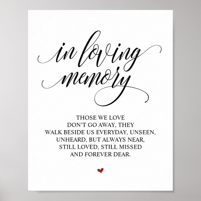 Erinnerung an unser Herz-Gedächtniszeichen Poster (Vorne)