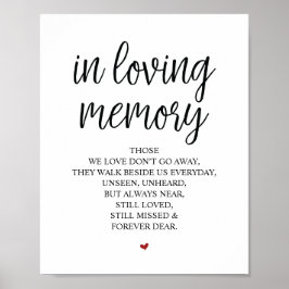 Erinnerung an unser Herz-Gedächtniszeichen Poster