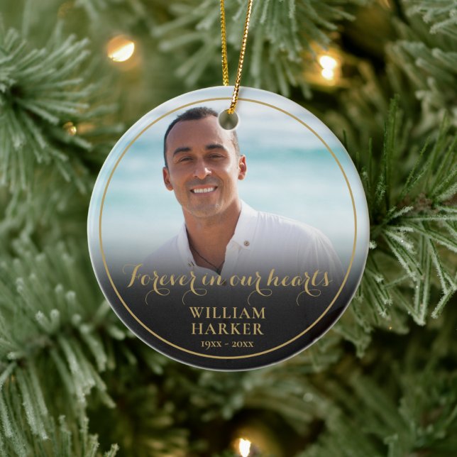 Erinnerung an Weihnachten im Foto Keramik Ornament (Baum)