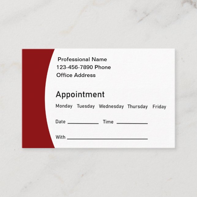 Erinnerung Business Cards Terminkarte (Vorderseite)