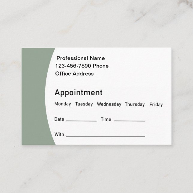 Erinnerung Business Cards Terminkarte (Vorderseite)