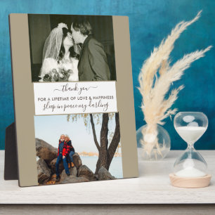 Erinnerung Custom 2 Foto Beige Brown Fotoplatte