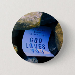 Erinnerung der Liebe Gottes für dich. Christlicher Button