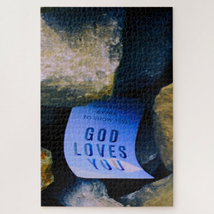 Erinnerung der Liebe Gottes für dich. Christlicher Puzzle