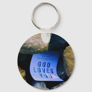 Erinnerung der Liebe Gottes für dich. Christlicher Schlüsselanhänger
