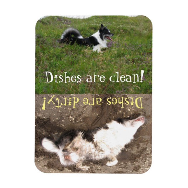 Erinnerung des Geschirrspülers, sauber und schmutz Magnet (Vertikal)