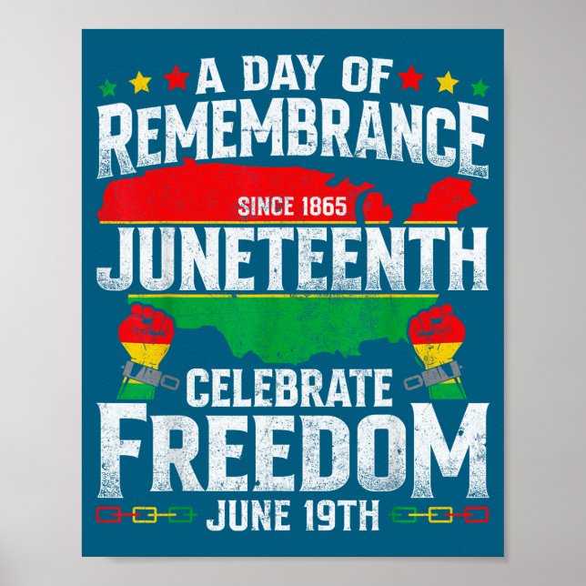 Erinnerung feiern Freiheit Juneteenth Schwarz Poster (Vorne)