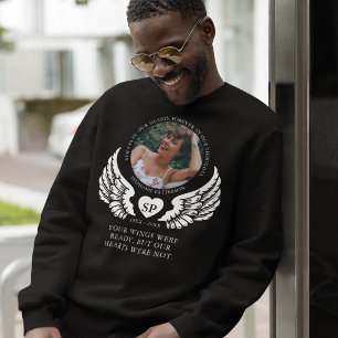 Erinnerung Foto & Angel Wings Memorial Sweatshirt