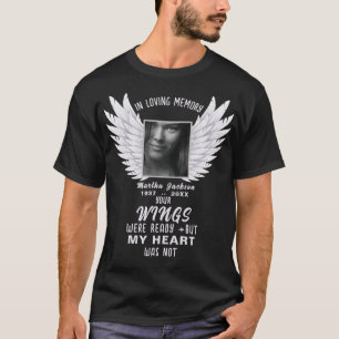 Erinnerung Foto & Angel Wings Memorial T - Shirt