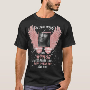 Erinnerung Foto & Angel Wings Memorial T - Shirt