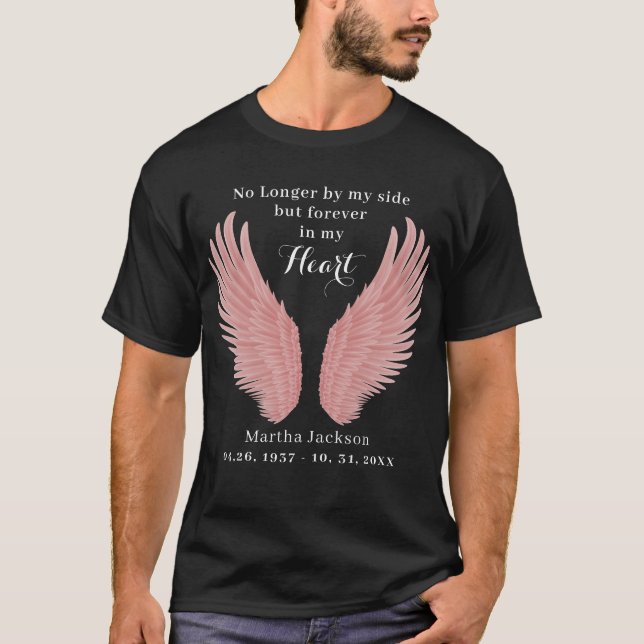 Erinnerung Foto & Angel Wings Memorial T - Shirt (Vorderseite)