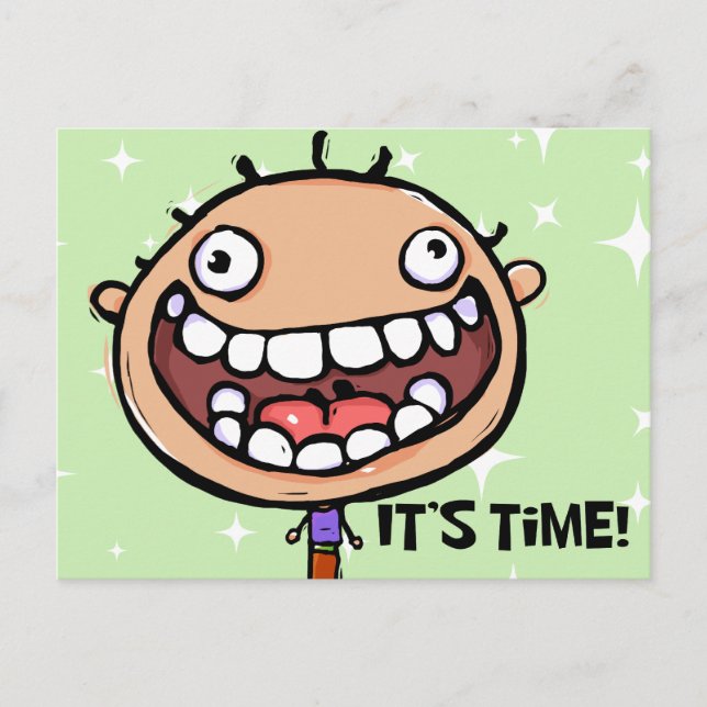 Erinnerung für den Zahnarztbesuch Karo Postkarte (Vorderseite)