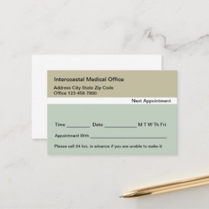 Erinnerung für die Anstellung von Ärzten Terminkarte