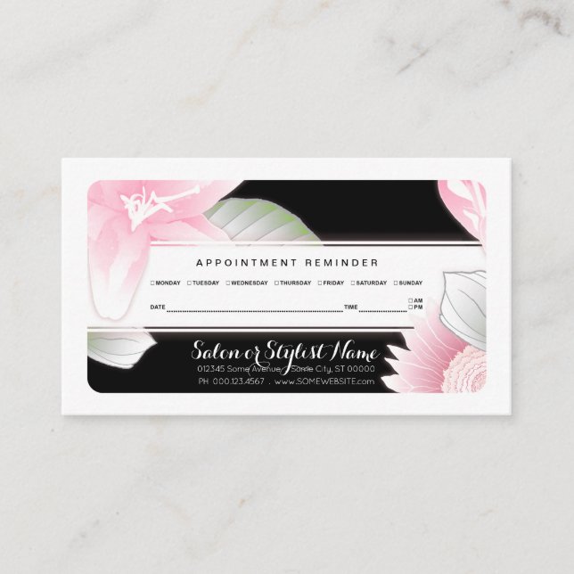 Erinnerung für Vintage Blumenbestellung Terminkarte (Vorderseite)