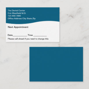 Erinnerung für Zahnarzternennungskarten Visitenkarte